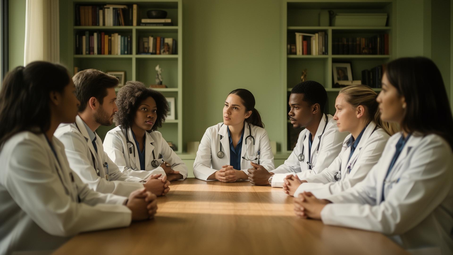 A cohort of clinicians in discussion